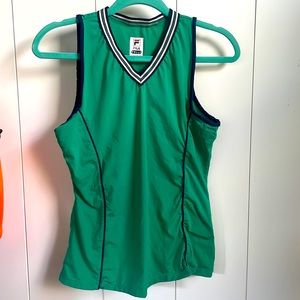 Small Fila Heritage Collection Green and Navy Tennis Tank